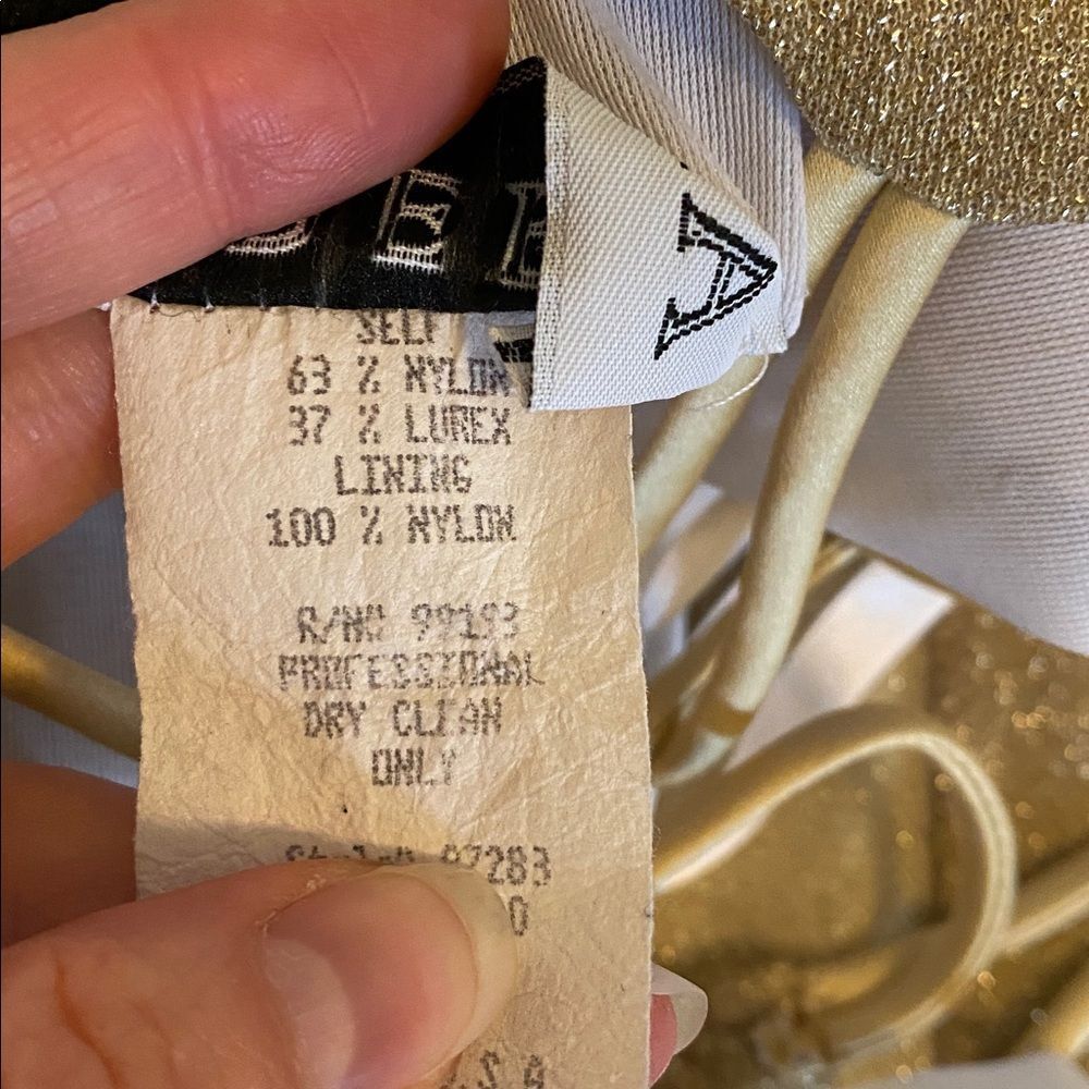 Vintage 80's / 90's Roberta Gold Maxi Dress Size Small - Picture 11 of 16